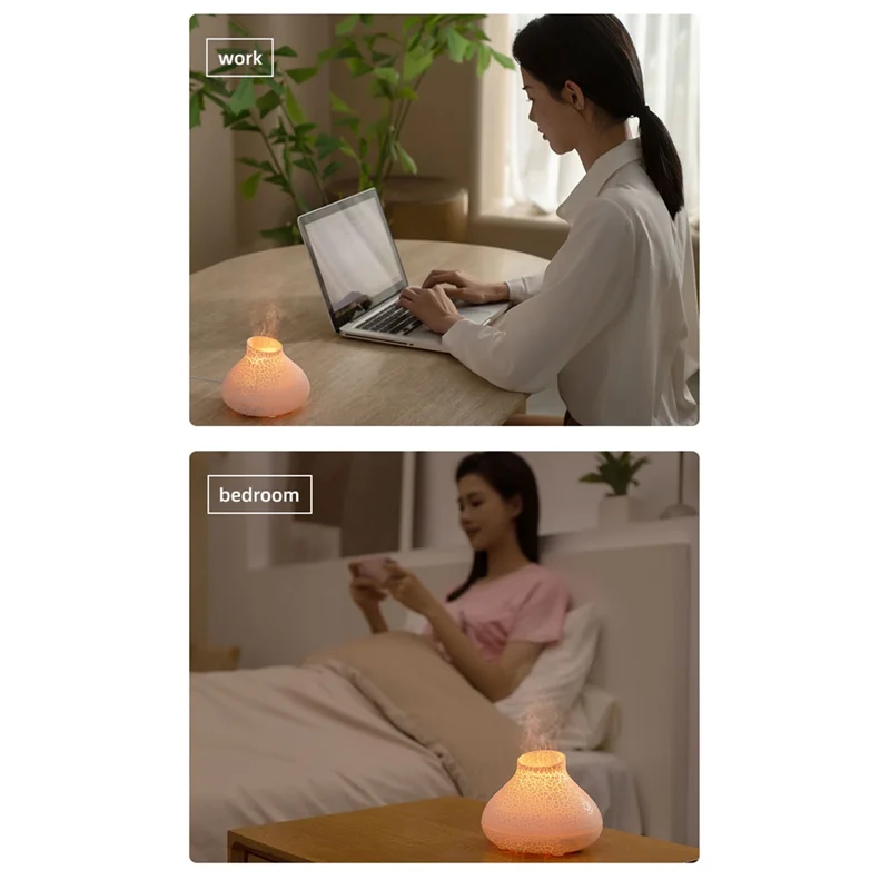 M17K-Flame Diffuser 130Ml Bonfire Diffuser Colorful Flame Humidifier Small Essential Oil Diffuser For Room Office