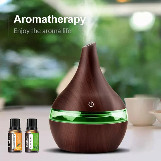 300ml Portable USB Humidifier & Aromatherapy Diffuser  2 in 1 for Home, Office & Travel, Includes Essential Oils, Ultra Quiet Pe